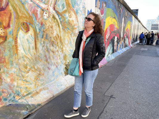 Cate at East Side Gallery, belin