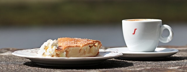 Apple cake and coffee 