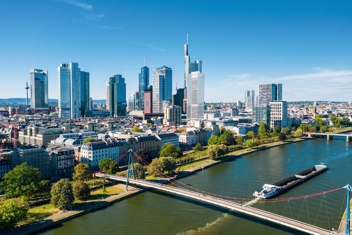 View Frankfurt am Main and River Main