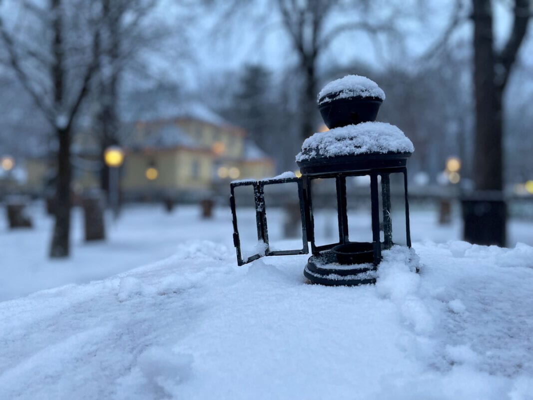 snow in Munich park