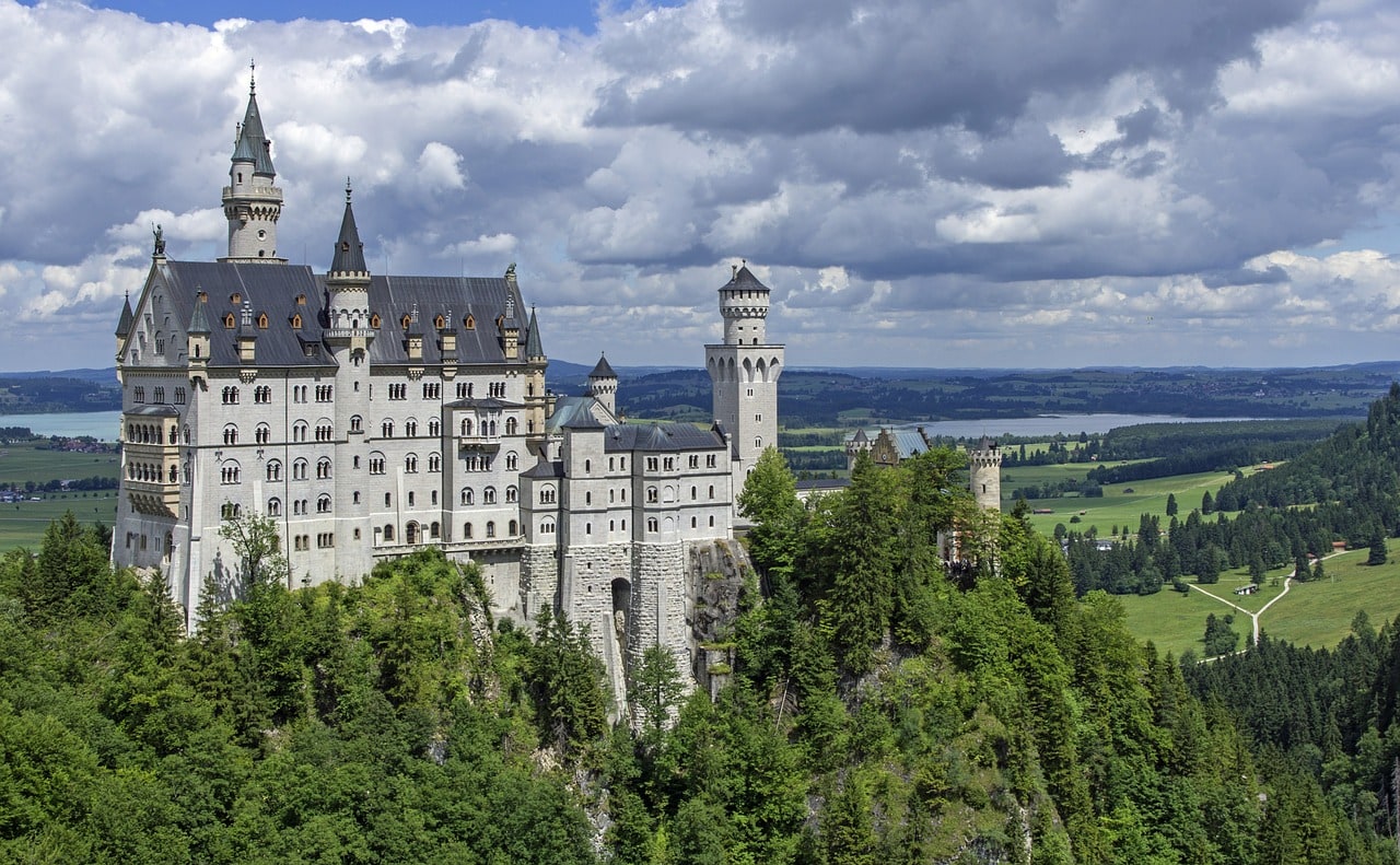 View of Neuschwanstein Castle in summer