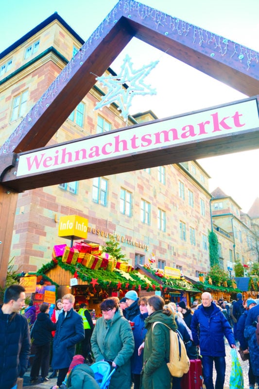 all ages enjoying a walk through the Christmas market