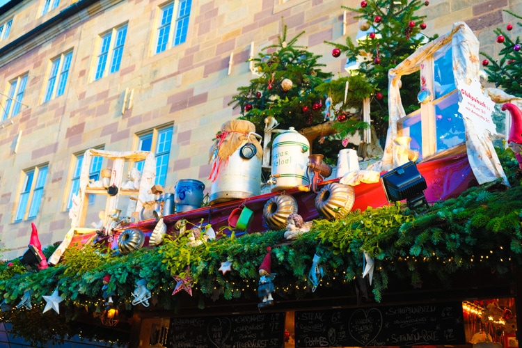 more elaborate decoration on Christmas booth