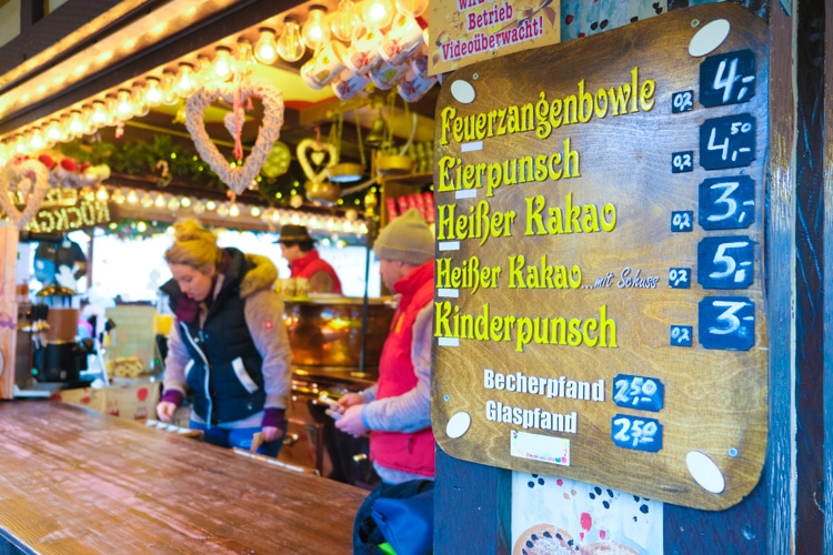 staff working at Christmas market booth