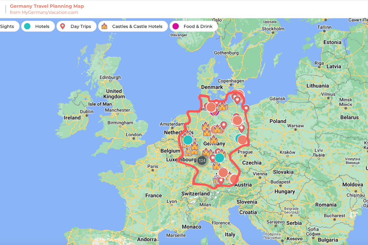 Map of Germany in Europe