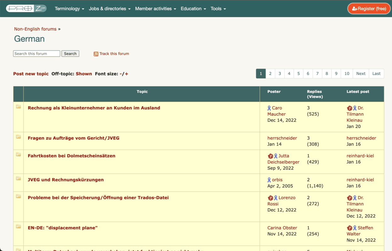 Proz Forums German