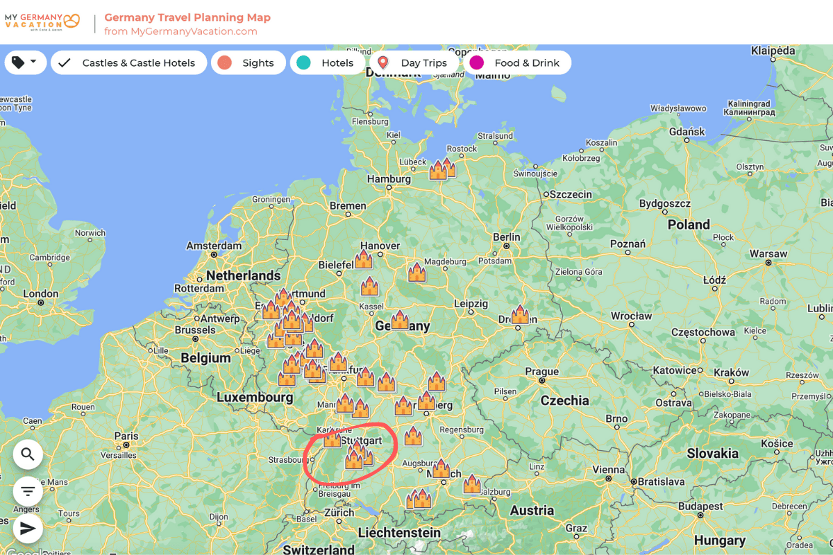 Stuttgart on a map