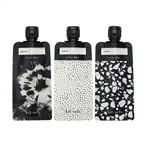 Kitsch Refillable Flat Pouch Travel Bottles Set